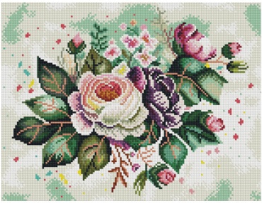 Алмазная мозаика ТРИ СОВЫ "Цветочная композиция", 30*40см,