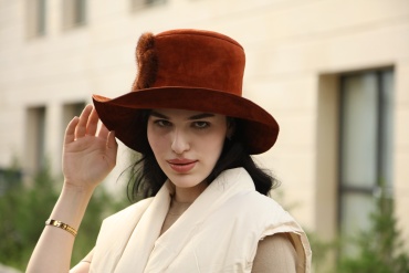 Шляпа Sara Hats размер универсальный, коричневый