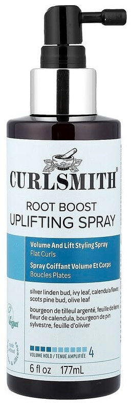 Curlsmith Root Boost, спрей для поднятия настроения, и фиксация объема, для плоских локонов, 177 мл спрей средняя фиксация 177 мл