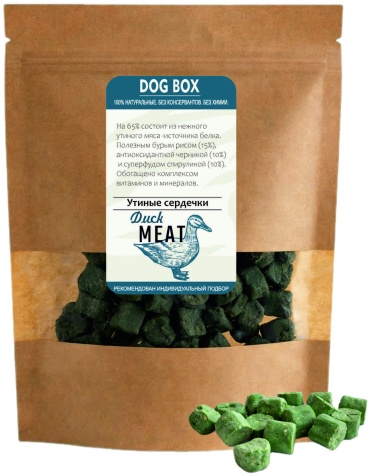 DOG BOX крокеты Утиные сердечки 100 г