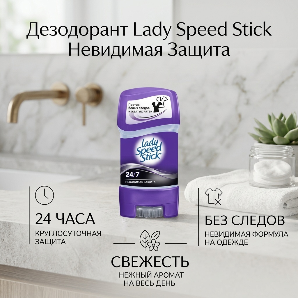 Lady Speed Stick Невидимая Защита дезодорант для женщин 65 г