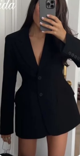 Пиджак Woman brand черный, темно-коричневый