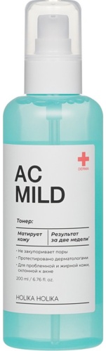 Holika Holika тонер против покраснений и акне для проблемной кожи AC Mild Toner 200 мл