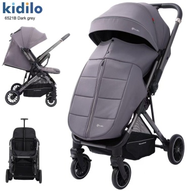 Коляска прогулочная Kidilo 6521B dark grey, темно-серый