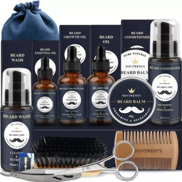 NOVTWENTY Beard Set 10 pcs набор для бороды и усов 2 шт по 60 мл + 2 шт по 30 мл + 15 мл + 60 г