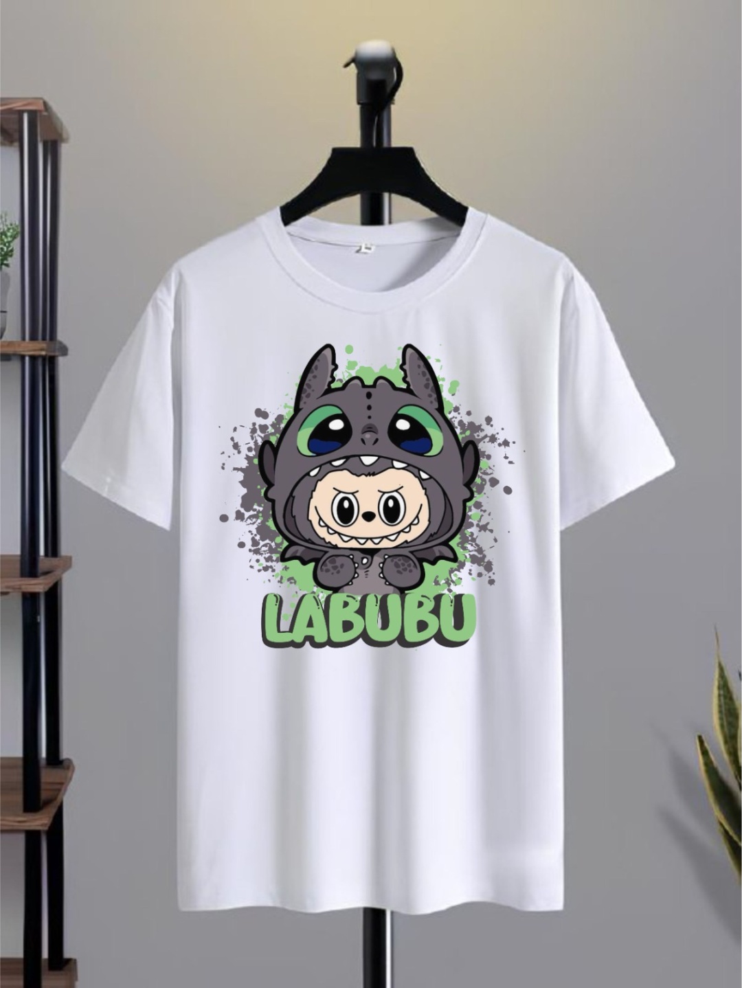 Футболка Labubu Лабубу TMH_TREND.KZ белый, темно-зеленый