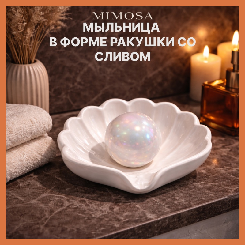 Мыльница со сливом в ванную кухню пластик эстетичная
