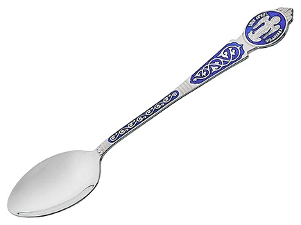 Ложка МзК 196451-1 вес 12.58 г серебро, эмаль