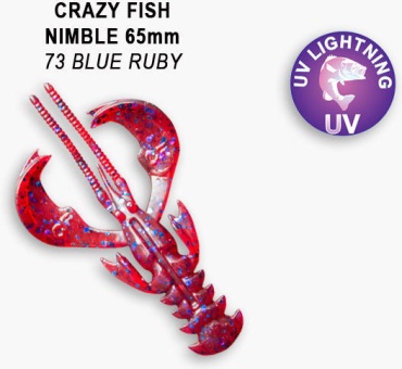 Мягкая приманка Crazy Fish Силиконовая приманка Crazy Fish Nimble 2,5 / 44-65-73-6 / Кальмар (7 шт.) 7 шт 65 мм 73