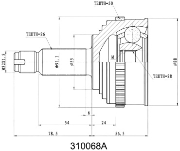 INKO шрус наружный 310068A