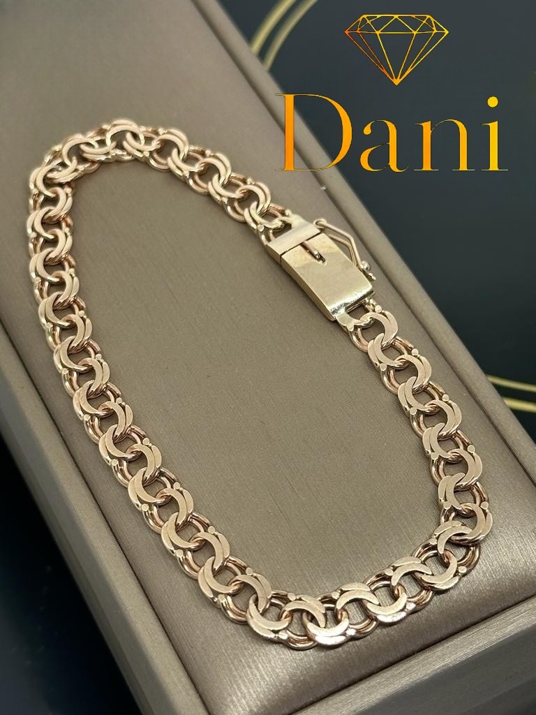 Dani DANI-BRA-337 длина 19 см, вес 14.59 г золото, плетение бисмарк