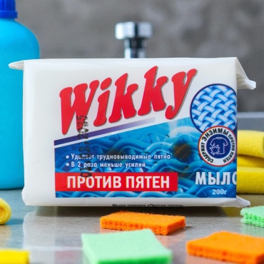 Кусковое мыло хозяйственное Wikky Мыло против пятен 1 шт