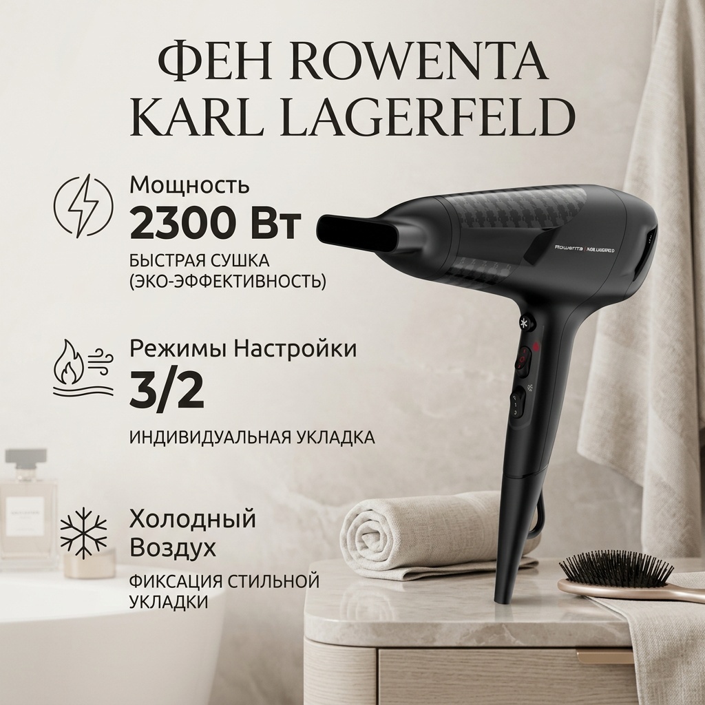 Rowenta CV581LF0 фен черный