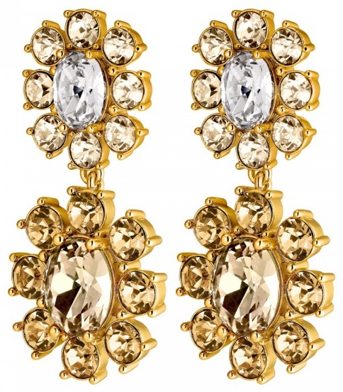 Серьги DYRBERG KERN нержавеющая сталь, кристаллы Swarovski