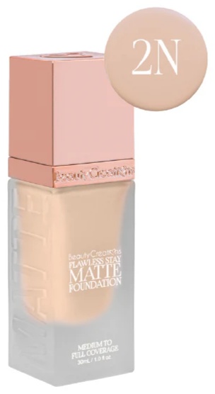 Beauty Creations Матирующая тональная основа с ниацинамидом/Flawless Stay Matte Foundation/ тональная сыворотка 2N 30 г
