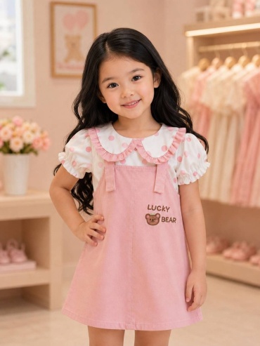 Повседневное платье Baby Show белый, розовый
