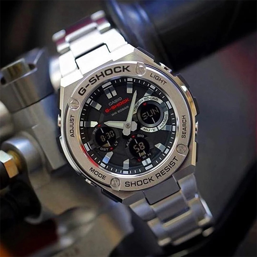 Кварцевые CASIO GST-S110D-1ADR пластик, нержавеющая сталь