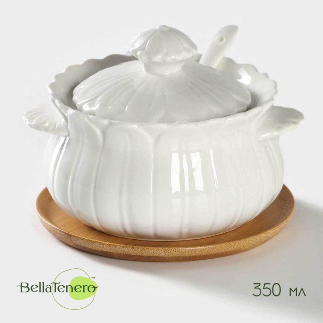 BellaTenero сахарница 92136577 1 шт, фарфор, бамбук