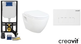 Creavit унитаз с инсталляцией CRV-SET-INST01-WH2, санфарфор