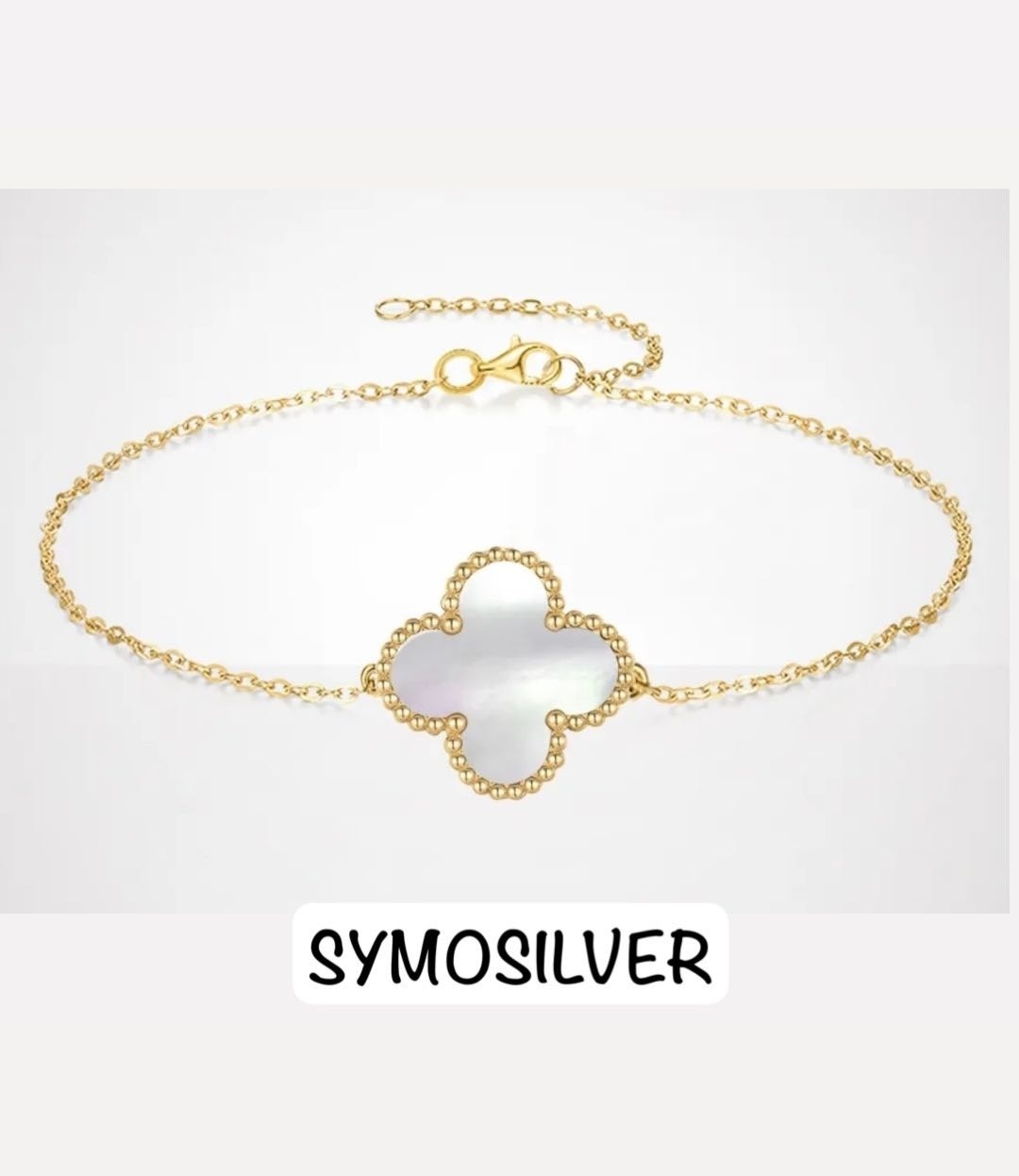 SymoSilver VCA белый длина 18 см, вес 3 г серебро, золото, плетение якорное