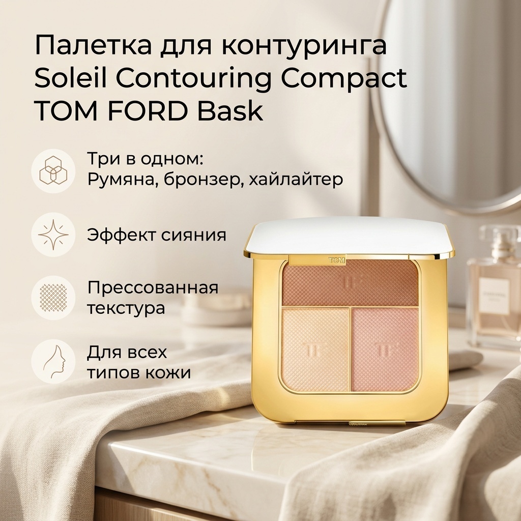 TOM FORD Soleil Contouring Compact румяна, бронзер, хайлайтер 03 Bask