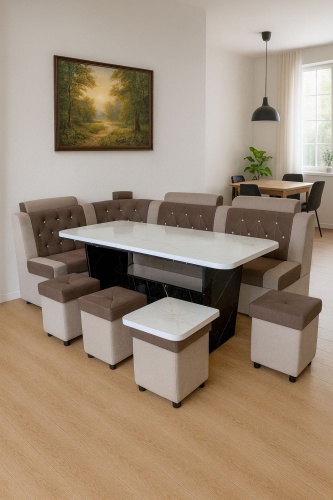 Кухонный уголок Aiaru Brand Аврора 887647451 70x80x45 см, серый, коричневый, бежевый