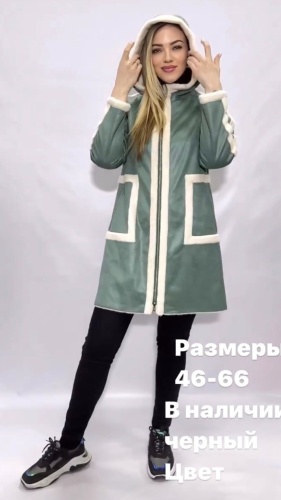 Дубленка VENERA белый, голубой