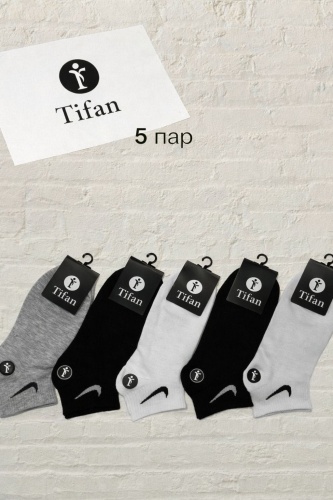 Носки Tifan 5 пар черный, серый, белый 41-45