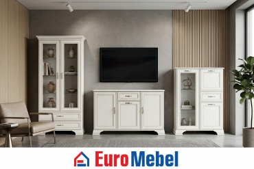 Комплект для гостиной Euromebel Тиффани, 00078710, слоновая кость, бежевый