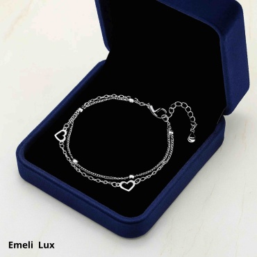 Emeli lux 24790 длина 20 см, вес 2.66 г сплав покрытый серебром 925, плетение венецианское