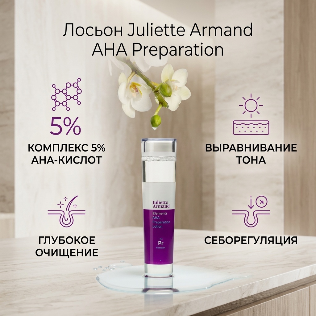 Juliette Armand лосьон с кислотами AHA Preparation Lotion 210 мл