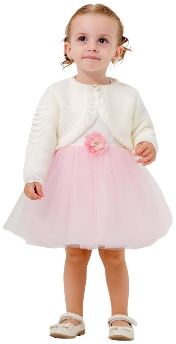 Нарядное платье BULSEN Baby белый, светло-розовый