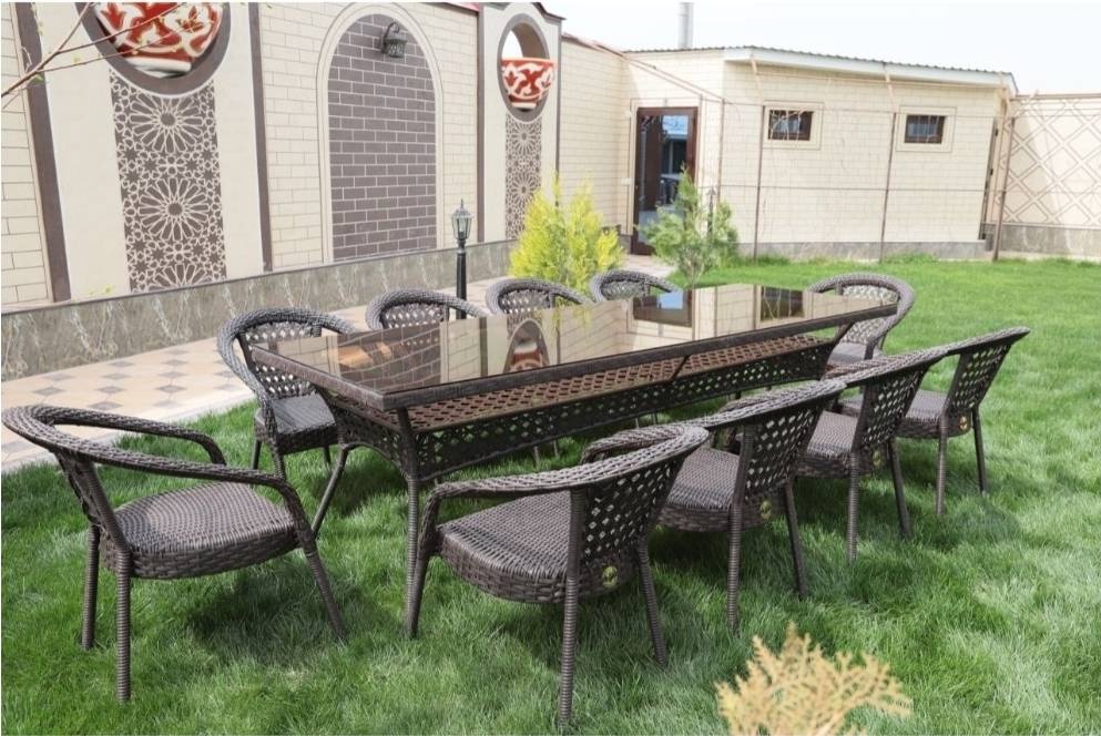 YassiHome Nik Rattan черный 260х90х78 см