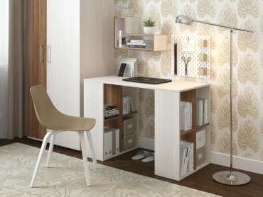 Стол компьютерный Verita АВРОРА, 110х55x75 см, белый, коричневый