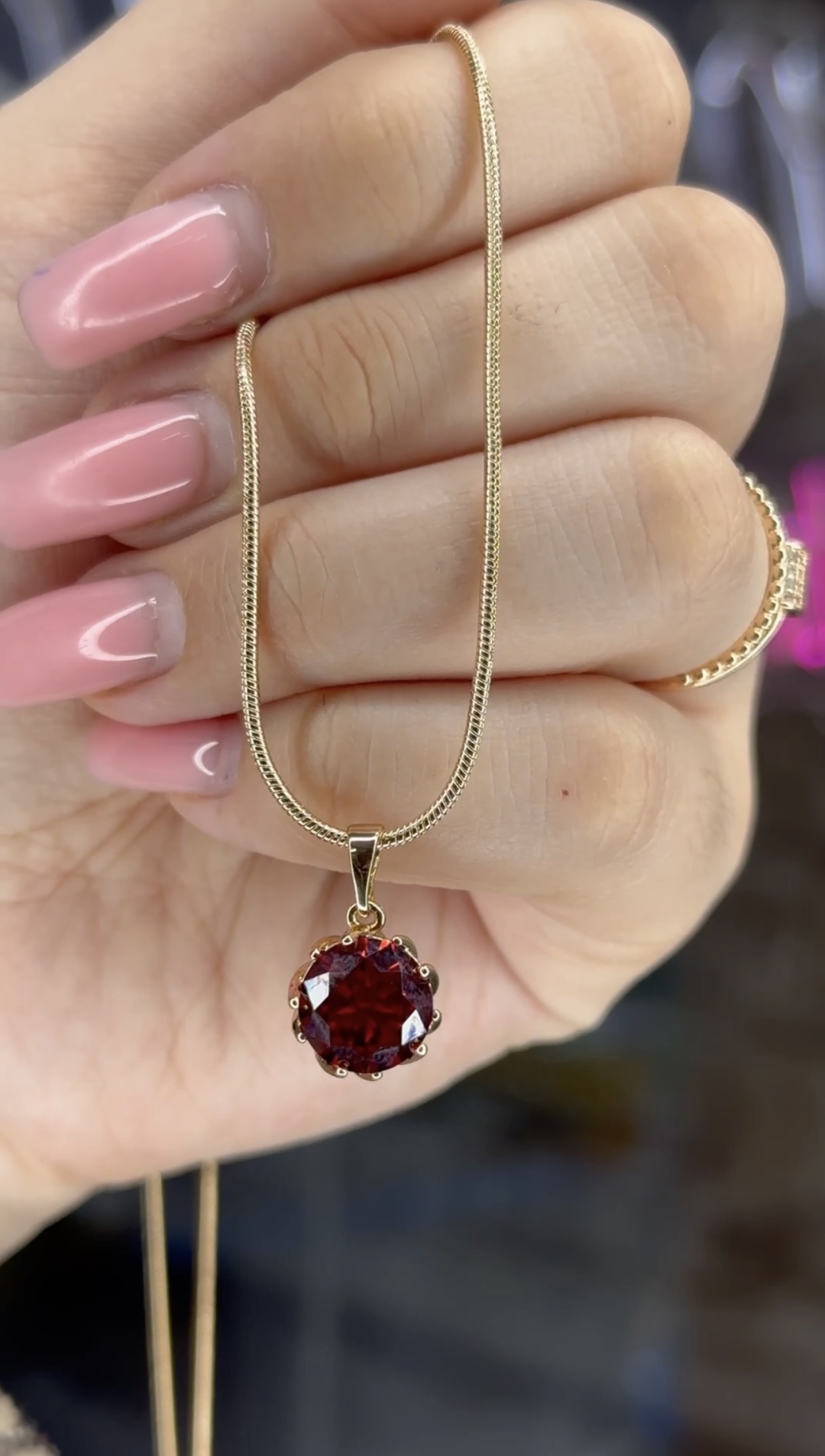 Цепь Xuping Jewelry длина 55 см медицинское золото рубин