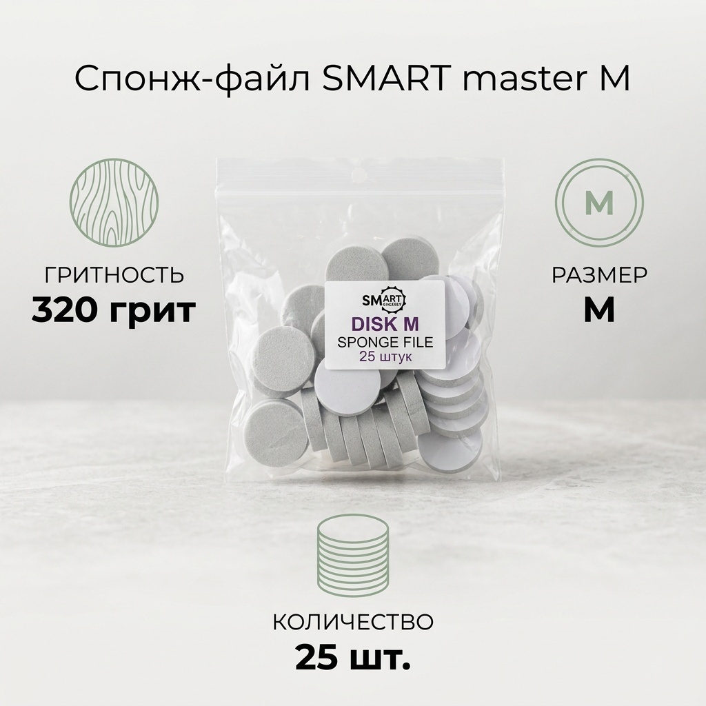 SMART master спонж-файл для педикюрного диска M 320 грит 25 шт