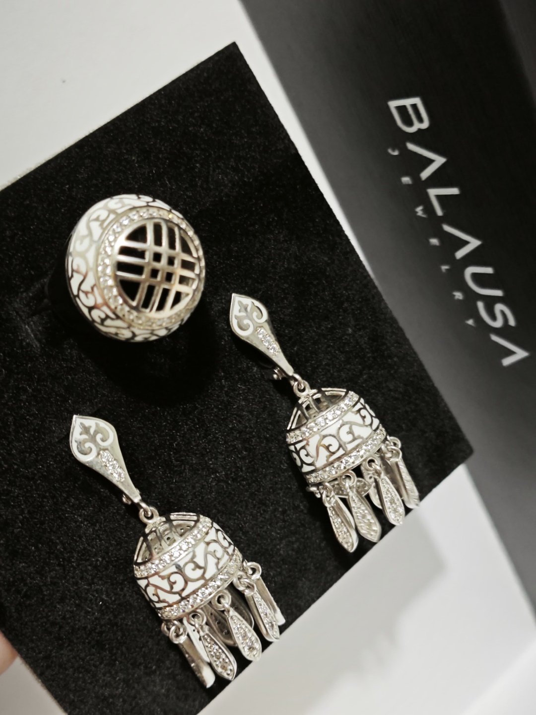 Balausa Jewelry Е068(1-2) 17р. вес 19.5 г серебро, фианит, эмаль