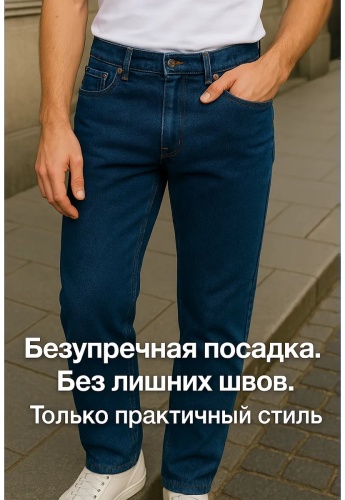 Джинсы прямые Five синий