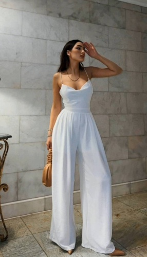 Комбинезон с брюками Asprin fashion белый