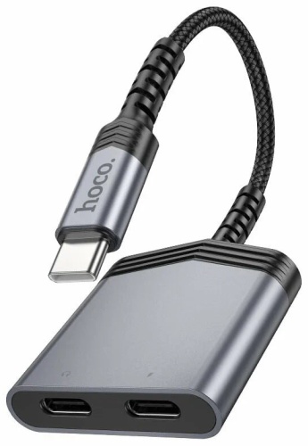 Переходник Hoco USB TypeC (F), USB TypeC (M), 0.3 м, LS40 черный