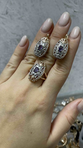 Rafifi медицинская сталь, медицинское золото, аметист, кристаллы Swarovski