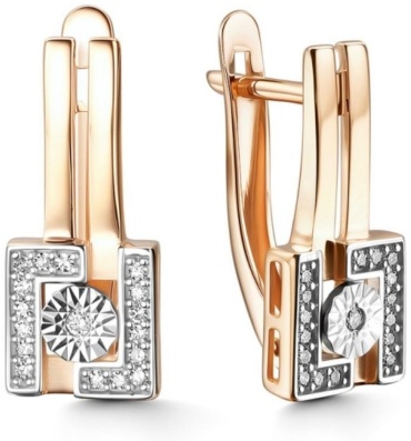 Серьги Miras Gold С/949-0120 вес 3.25 г золото, бриллиант