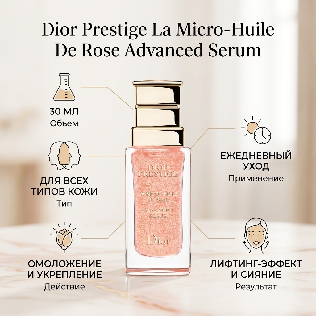 Dior Prestige La Micro Huile De Rose Advanced Serum сыворотка 30 мл
