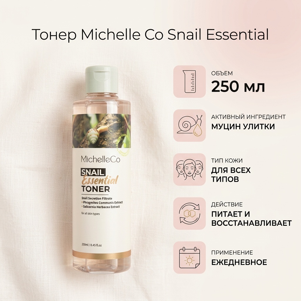 MichelleCo тонер Snail Essential Toner 250 мл