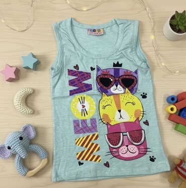 Майка Три кота Alisu kids голубой