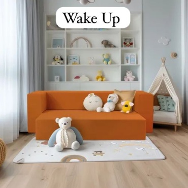 Диван 60x200x115 см, оранжевый