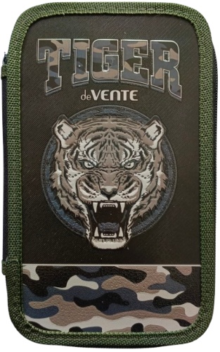Пенал створчатый deVENTE Tiger 3 секции, застежка молния, мультиколор