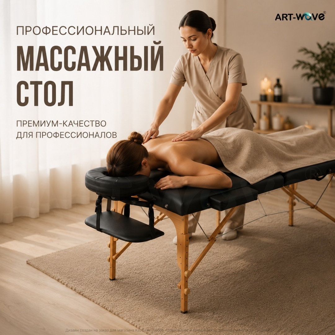 ART-Wave X-013 до 270кг, черный стол 70х185 см
