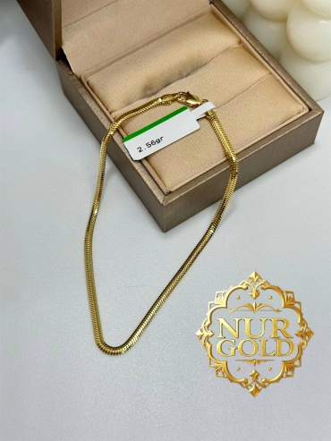 Sabina Gold NUR-BR-755 длина 18 см, вес 2.59 г золото, плетение снейк