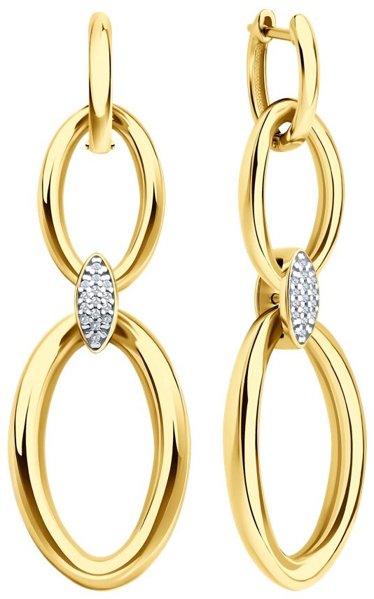 Серьги SOKOLOV 93022496 вес 12.28 г серебро, фианит